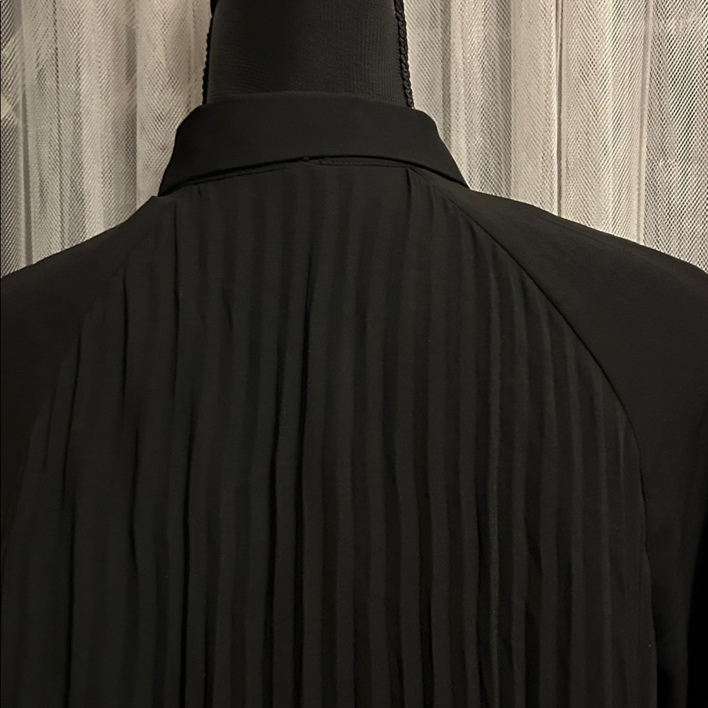 Chic Black Pleated Dress - Picture 7 of 11